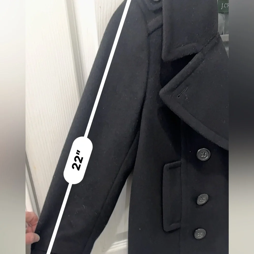 J Crew Classic black wool double breasted Pea Coat size small- great condition! - Picture 4 of 13